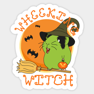 Guinea Pig Witch Halloween Costume Sticker